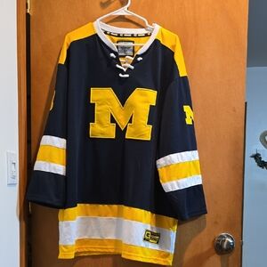 Navy & Yellow Hockey Jersey with Large 'M'